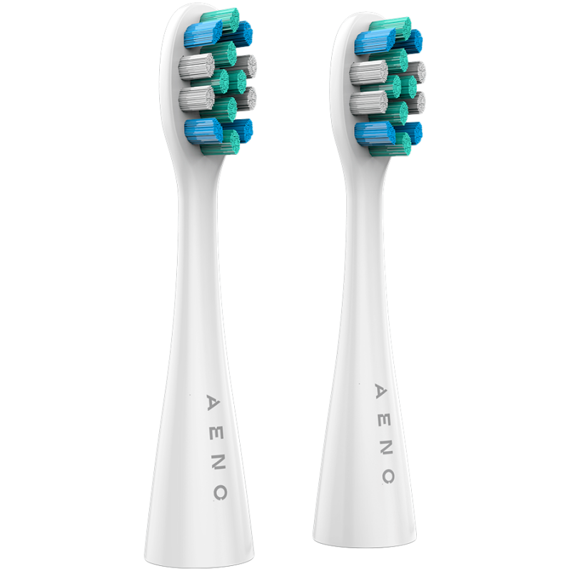 AENO Replacement toothbrush heads, White, Dupont bristles, 2pcs in set (for ADB0007/ADB0008), ADBTH7-8