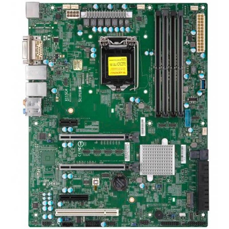 Supermicro mainboard server X11SCA-Bulk Single Socket H4 (LGA 1151), 1x LAN with Intel Ethernet Controller I210-ATSingle LAN with Intel PHY I219LM LAN controller, 1 PCI-E 3.0 x4, 1 PCI-E 3.0 x1, 2 PCI-Ex16 slots-MBD-X11SCA-B