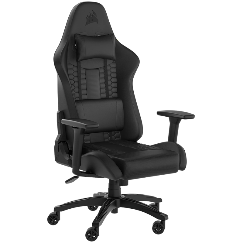 CORSAIR TC100 RELAXED Gaming Chair, Leatherette - Black, CF-9010050-WW