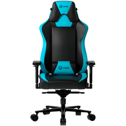 LORGAR Base 311, Gaming chair, PU eco-leather, 1.8 mm metal frame, multiblock mechanism, 4D armrests, 5 Star aluminium base, Class-4 gas lift, 75mm PU casters, Black + blue