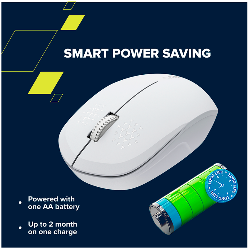 CANYON MW-04, Bluetooth Wireless optical mouse with 3 buttons, DPI 1200 , with1pc AA canyon turbo Alkaline battery,White, 103*61*38.5mm