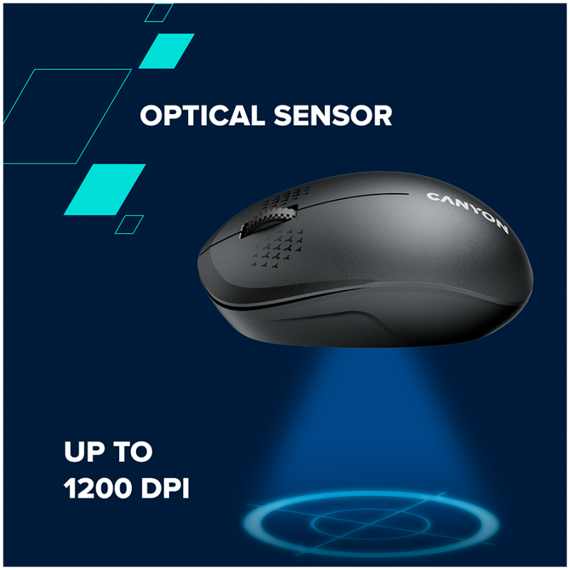 CANYON MW-04, Bluetooth Wireless optical mouse with 3 buttons, DPI 1200 , with1pc AA canyon turbo Alkaline battery,White, 103*61*38.5mm