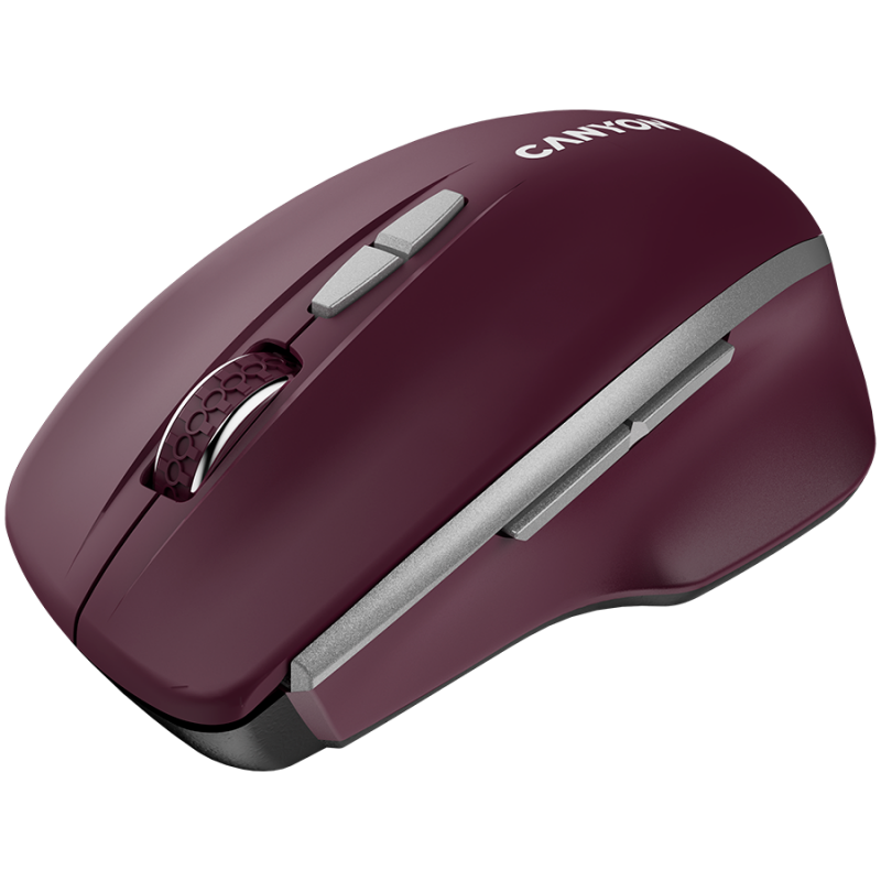 CANYON MW-21, 2.4 GHz Wireless mouse ,with 7 buttons, DPI 800/1200/1600, Battery: AAA*2pcs,Burgundy Red,72*117*41mm, 0.075kg, CNS-CMSW21BR