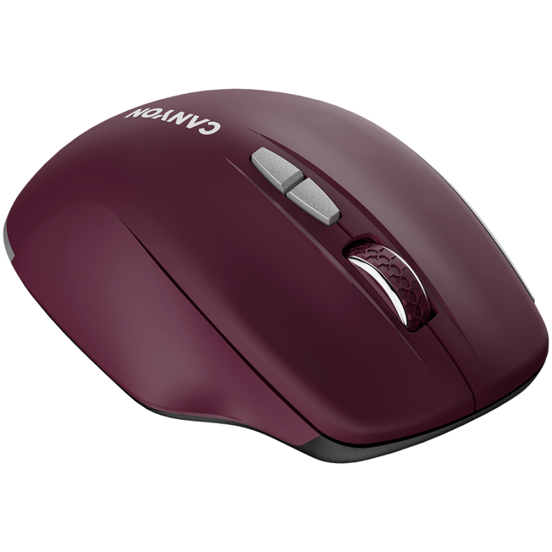 CANYON MW-21, 2.4 GHz Wireless mouse ,with 7 buttons, DPI 800/1200/1600, Battery: AAA*2pcs,Burgundy Red,72*117*41mm, 0.075kg, CNS-CMSW21BR