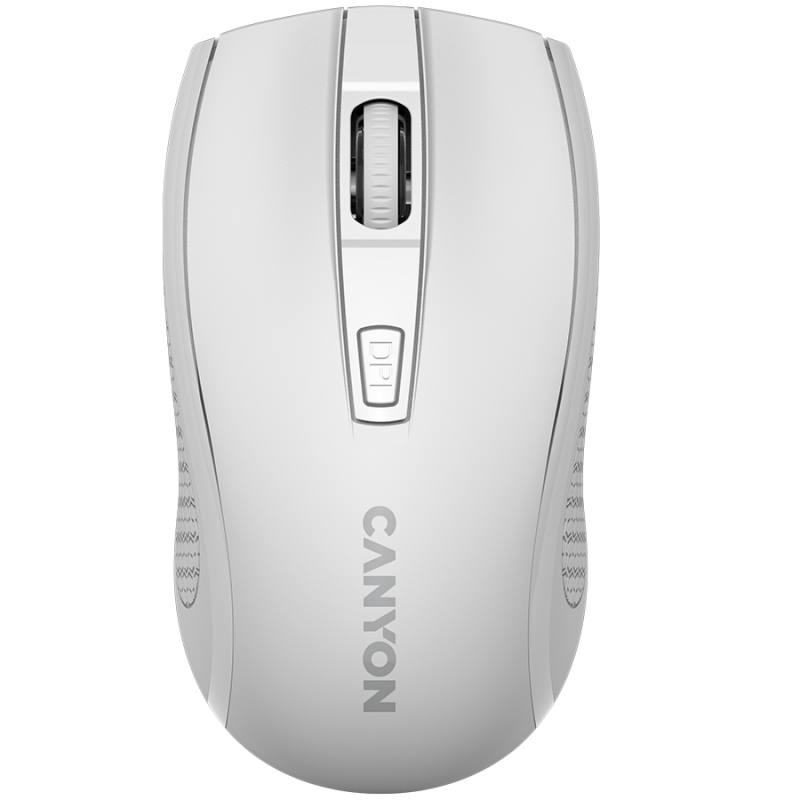 CANYON MW-7, 2.4Ghz wireless mouse, 6 buttons, DPI 800/1200/1600, with 1 AA battery ,size 110*60*37mm,58g,white, CNE-CMSW07W