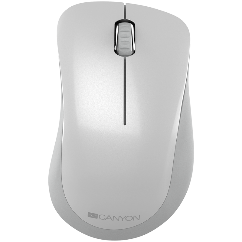 Canyon  2.4 GHz  Wireless mouse ,with 3 buttons, DPI 1200, Battery:AAA*2pcs  ,pearl white grey67*109*38mm 0.063kg-CNE-CMSW11PW