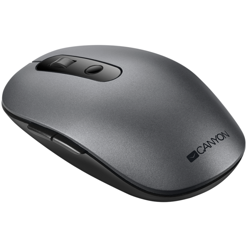 Canyon 2 in 1 Wireless optical mouse with 6 buttons, DPI 800/1000/1200/1500, 2 mode(BT/ 2.4GHz), Battery AA*1pcs, Grey, 65.4*112.25*32.3mm, 0.092kg-CNS-CMSW09DG