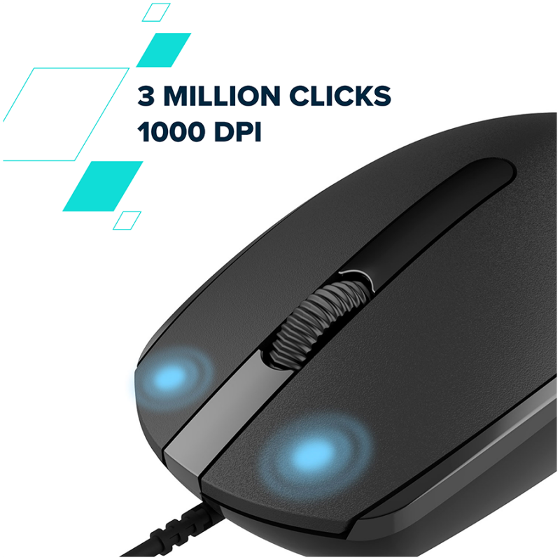 Canyon Wired  optical mouse with 3 buttons, DPI 1000, with 1.5M USB cable,Dark grey, 65*115*40mm, 0.1kg, CNE-CMS10DG