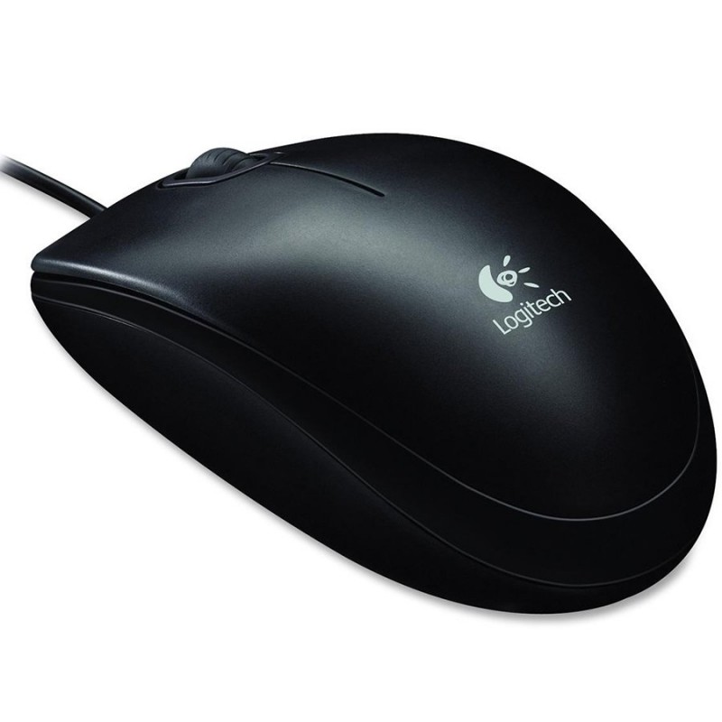 LOGITECH Corded  Mouse B100 - Business EMEA - BLACK, 910-003357