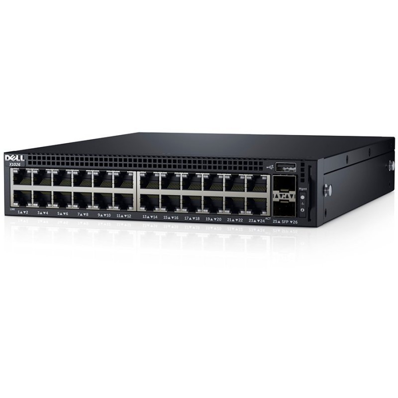 Dell Networking X1026 Smart Web Managed Switch, 24x 1GbE and 2x 1GbE SFP ports-X1026-14