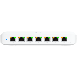 Ubiquiti USW-Ultra-210W-EU compact, Layer 2, 8-port GbE PoE switch with versatile mounting options, 7x GbE PoE+ output ports, GbE port with optional PoE++ input, 202W PoE availability with the included AC power adapter