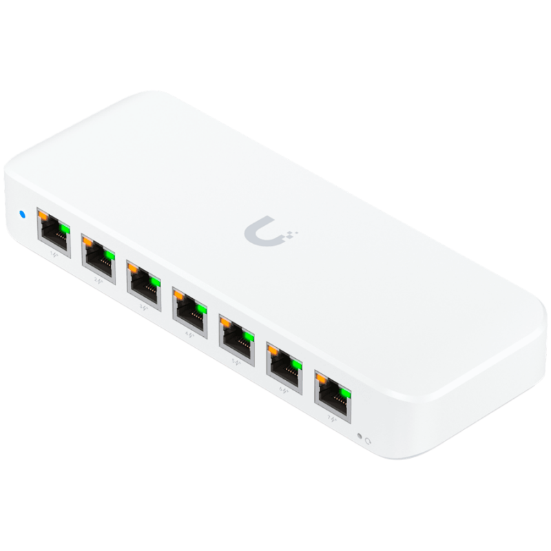 Ubiquiti USW-Ultra-60W Layer 2, 8-port GbE PoE switch: 7x GbE PoE+ output ports, GbE port with optional PoE++ input, USW-ULTRA-60W-EU
