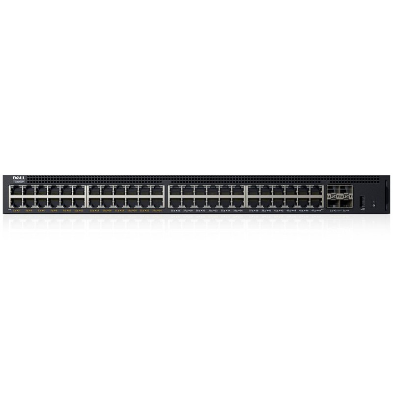 Dell Networking X1052P Smart Web Managed Switch, 48x 1GbE (24x PoE - up to 12x PoE+) 4x 10GbE SFP+-X1052P-14