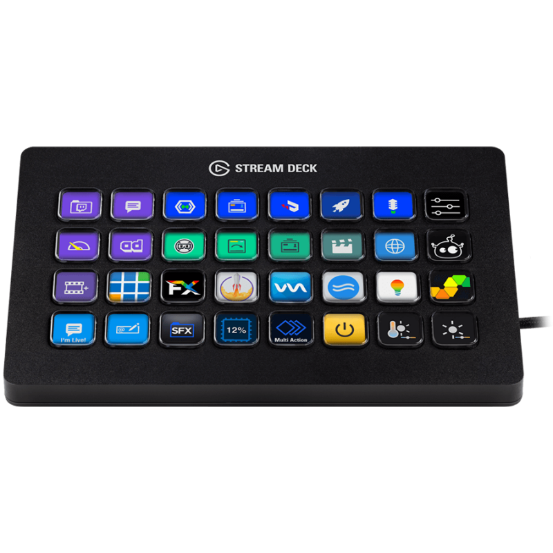Elgato Stream Deck XL, Studio-Level Control, Time-Saving Integrations, expanded 8x4 grid w/32 LCD keys, Non-Slip Magnetic, Elgato Capture, OBS, Streamlabs