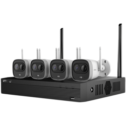 Wireless CCTV Kit -Lite, camera: Bullet 2C, resolution 2Mpx, 1/2.8" progressive CMOS, H.265, 25fps, 16xDigital Zoom, 2.8mm lens, night vision (IR) up to 30m, field of view: 102°. NVR: 1TB HDD, 1x SATA 2.0 (up to 8TB), 4CH 1080P@ H.265