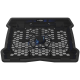 Cooling stand single fan with 2x2.0 USB hub, support up to 10”-15.6” laptop, ABS plastic and iron,  Fans dimension:125*125*15mm(1pc), DC 5V, fan speed:  800-1000RPM, size:340*265*30mm, 406g-CNE-HNS02