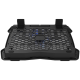 Cooling stand single fan with 2x2.0 USB hub, support up to 10”-15.6” laptop, ABS plastic and iron,  Fans dimension:125*125*15mm(1pc), DC 5V, fan speed:  800-1000RPM, size:340*265*30mm, 406g-CNE-HNS02