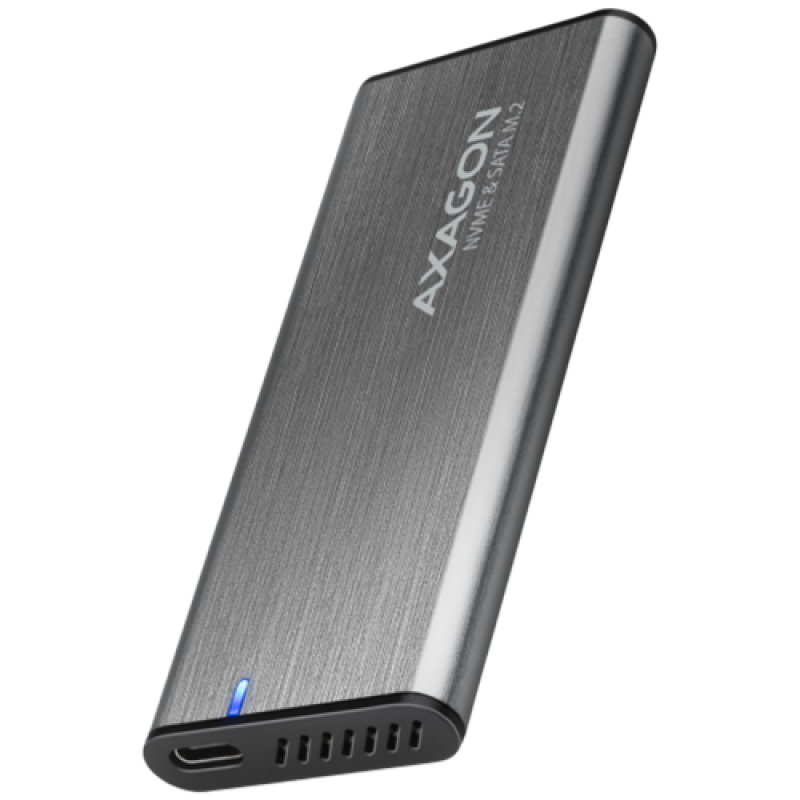 AXAGON EEM2-SG2 USB-C 3.2 Gen 2 - M.2 NVMe / SATA SSD 30-80mm ALU box, EEM2-SG2