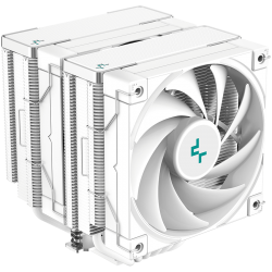DeepCool AK620 WH, CPU Air Cooler, 2x120mm PWM FDB Fan, TDP 260W, 6 Heatpipes, White, Intel LGA2066/2011-v3/2011/1700/1200/115x, AMD AM5/AM4, 129×138×160 mm(L×W×H), 3 Year Warranty