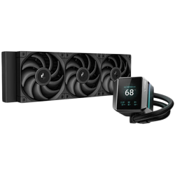 DeepCool MYSTIQUE 360, 360mm CPU Liquid Cooler, 3x120mm ARGB PWM Fans, Addressable RGB LED, Fluid Dynamic Bearing, Black, Intel LGA1700/1200/1151/1150/1155, AMD AM5/AM4,	R-LX750-BKDSNMP-G-1
