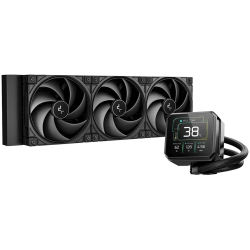 DeepCool SPARTACUS 360, 360mm CPU Liquid Cooler, 3x120mm PWM Fans, 3.4'' IPS LCD Screen, Black, LGA1851/1700, AMD AM5/AM4, 5Y, R-SPT360-BKDSMP-G-1
