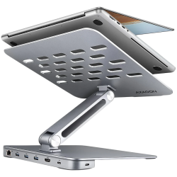 AXAGON HMC-STND ALU stand with HUB 5Gbps, for 10" - 16" laptops, adjustable, 3x USB-A, HDMI 4K/60Hz, GLAN, PD 100W, USB-C input