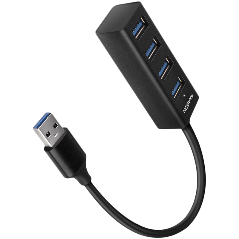 AXAGON HUE-M1AL 4x USB 3.2 Gen 1 MINI hub, metal, 1.2m USB-A cable, HUE-M1AL
