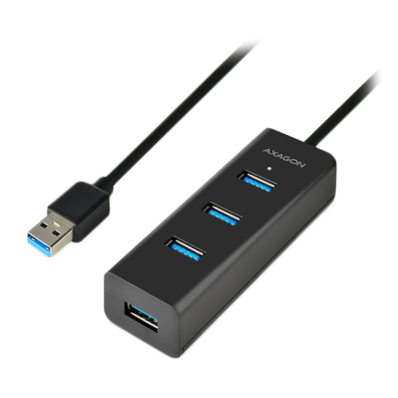 AXAGON HUE-S2BL 4x USB3.0 Charging Hub 1.2m Cable, MicroUSB Charging-HUE-S2BL