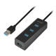 AXAGON HUE-S2BL 4x USB3.0 Charging Hub 1.2m Cable, MicroUSB Charging-HUE-S2BL