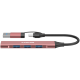 CANYON hub DS-02 4in1 USB-A/C Pink, CNS-TDS02P