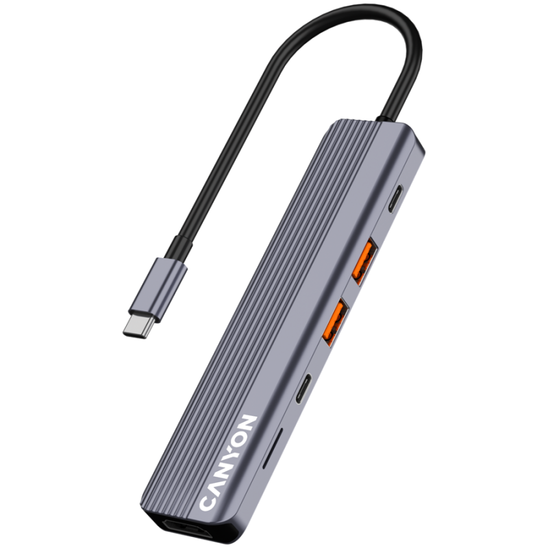 CANYON hub DS-17 6in1 4k USB-C Grey, CNS-TDS17
