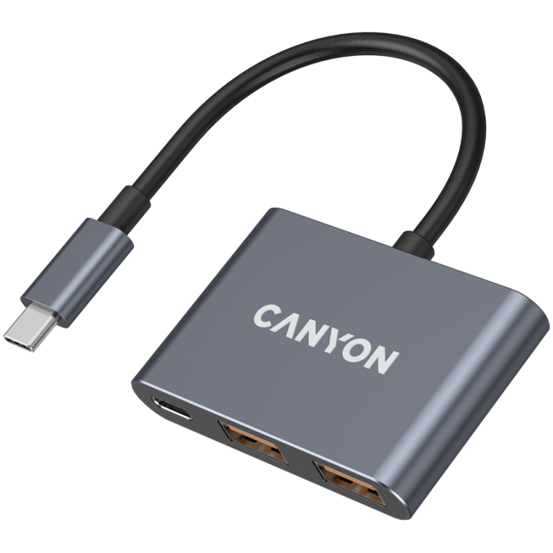 CANYON hub DS-3 3in1 USB-C Dark Grey, CNS-TDS3