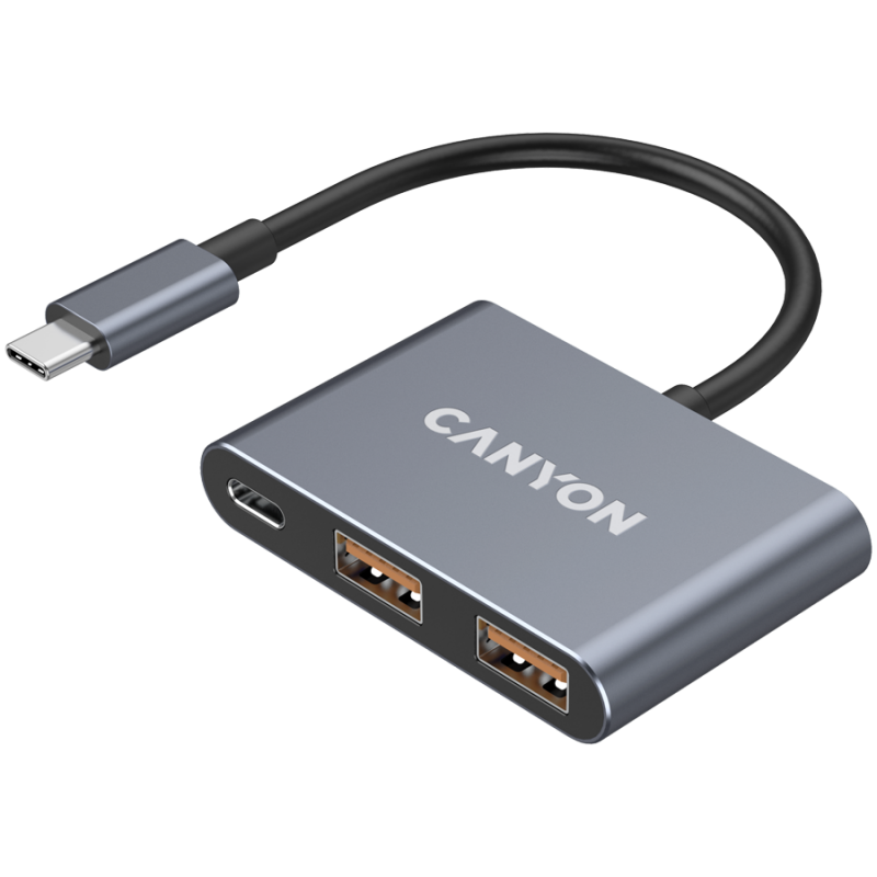 CANYON hub DS-3 3in1 USB-C Dark Grey, CNS-TDS3