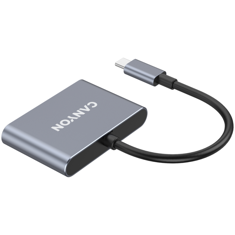 CANYON hub DS-3 3in1 USB-C Dark Grey, CNS-TDS3