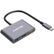 CANYON hub DS-4 3in1 USB-C Grey, CNS-TDS4