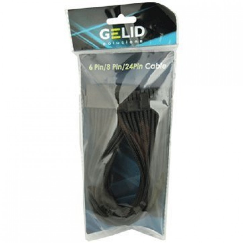 GELID 24pin Power extension cable 30cm individually sleeved BLACK-CA-24P-01