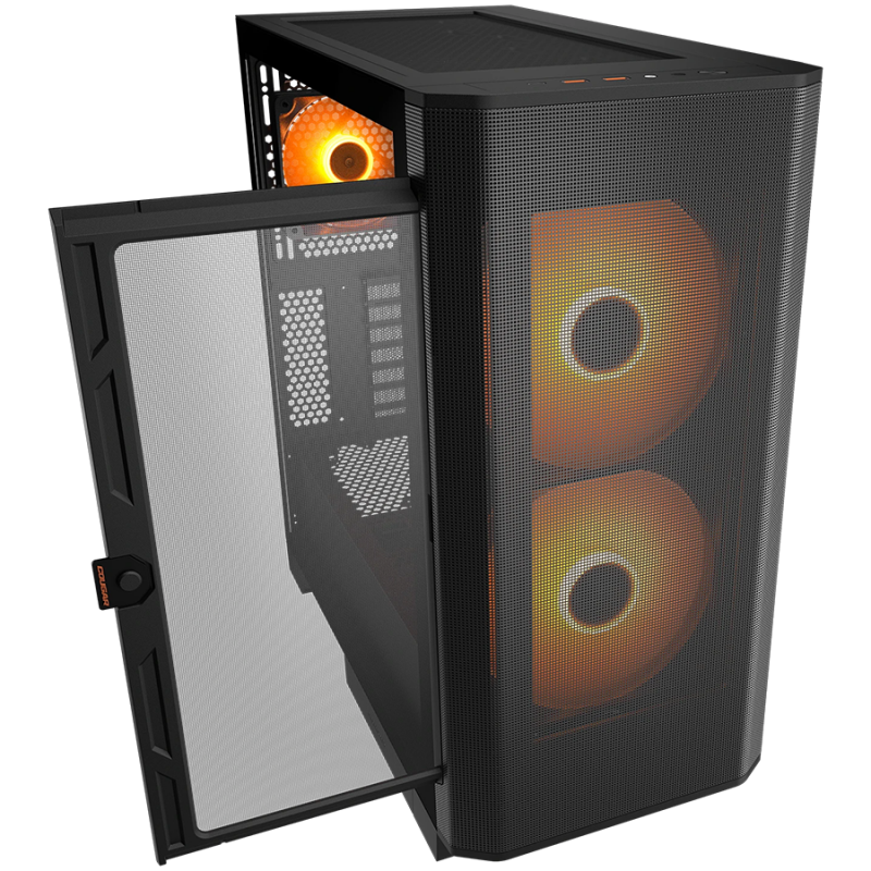 COUGAR AIRFACE FLO RGB PC Case, Mid Tower, Black