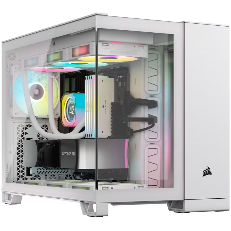 Corsair 2500X Tempered Glass mATX Mid-Tower, White, CC-9011266-WW