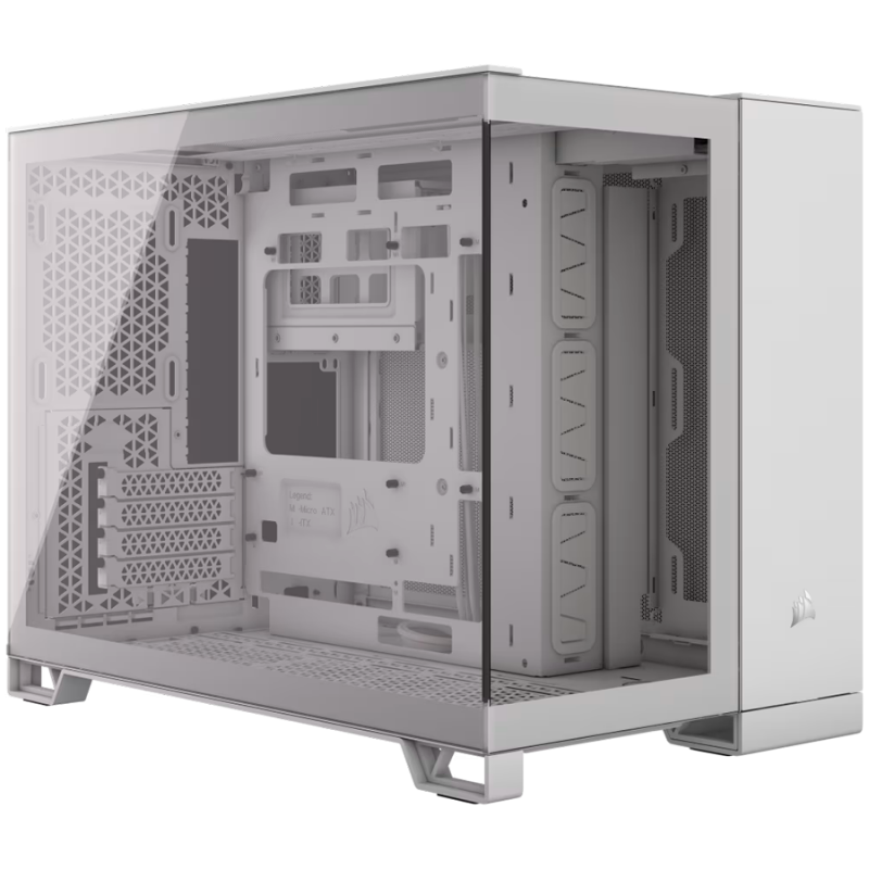 Corsair 2500X Tempered Glass mATX Mid-Tower, White, CC-9011266-WW