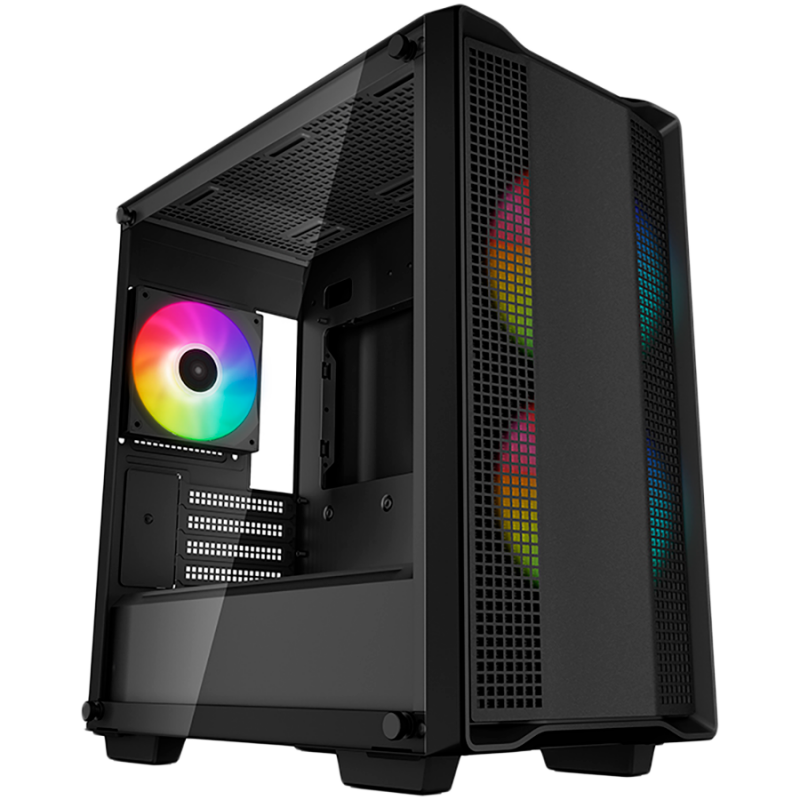 DeepCool CC360 ARGB, Mid Tower, Mini-ITX/Micro-ATX, 1xUSB3.0, 1xUSB2.0, 1xAudio, 3x120mm Pre-Installed ARGB Fans, Tempered Glass, Mesh