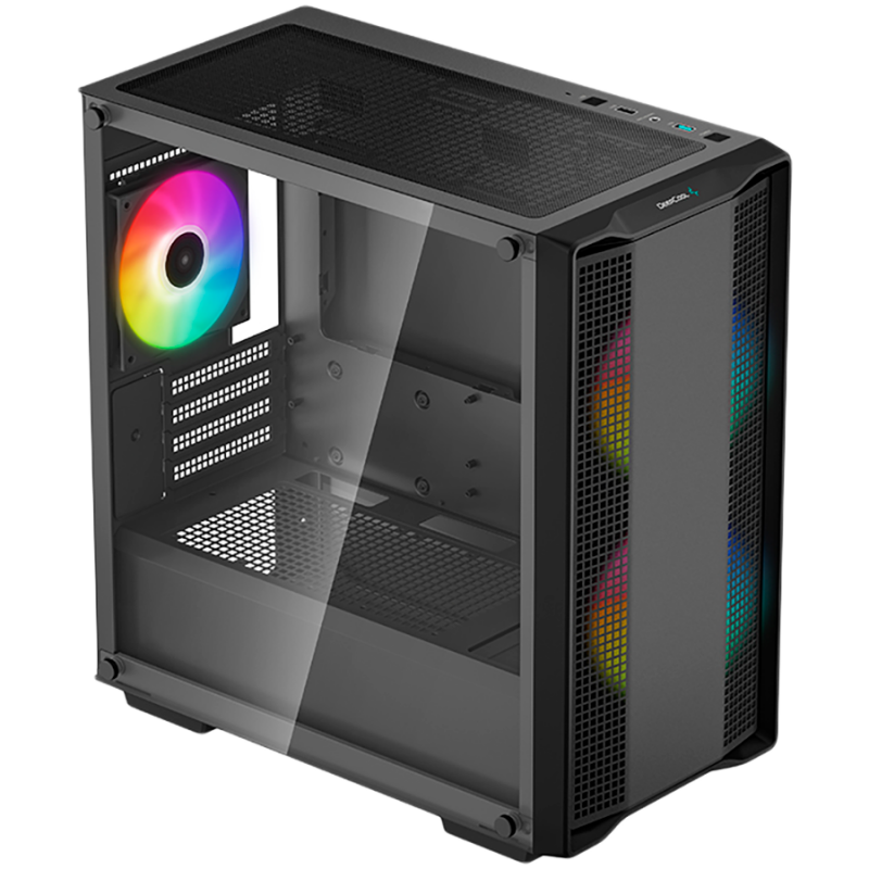 DeepCool CC360 ARGB, Mid Tower, Mini-ITX/Micro-ATX, 1xUSB3.0, 1xUSB2.0, 1xAudio, 3x120mm Pre-Installed ARGB Fans, Tempered Glass, Mesh