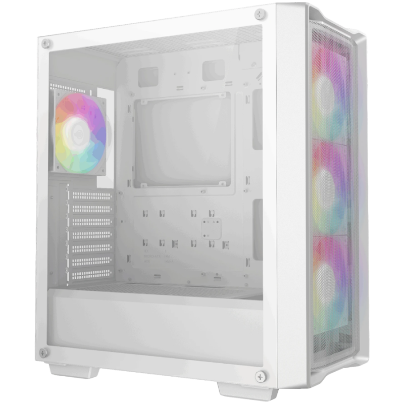 DeepCool CC560 MESH WH V2, Mid Tower, Mini-ITX/Micro-ATX/ATX, 2xUSB3.0, 1xAudio, 4x120mm Pre-Installed ARGB Fans, Tempered Glass, Mesh