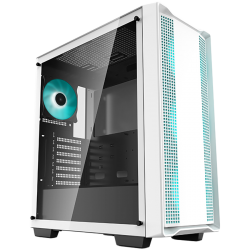 DeepCool CC560 WH, Mid Tower, Mini-ITX/Micro-ATX/ATX, 1xUSB3.0, 1xUSB2.0, 1xAudio, 4x120mm Pre-Installed LED Fans, Tempered Glass, Mesh Panel, White
