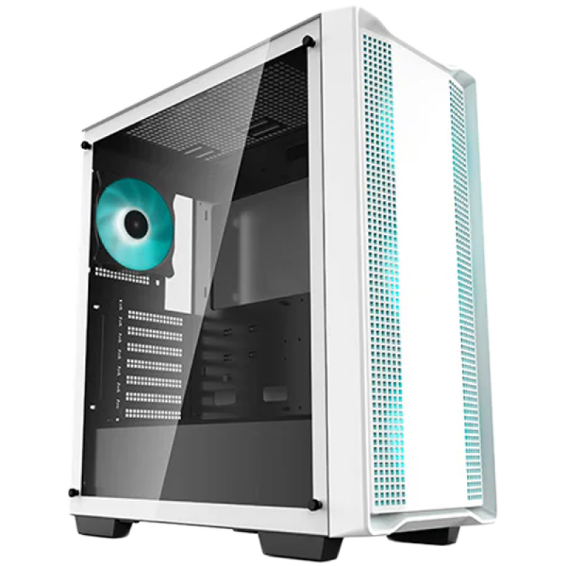 DeepCool CC560 WH V2, Mid Tower, Mini-ITX/Micro-ATX/ATX, 1xUSB3.0, 1xUSB2.0, 1xAudio, 4x120mm Pre-Installed LED Fans, Tempered Glass, Mesh