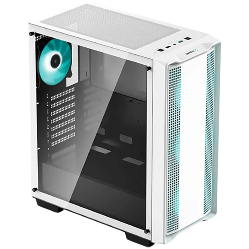 DeepCool CC560 WH V2, Mid Tower, Mini-ITX/Micro-ATX/ATX, 1xUSB3.0, 1xUSB2.0, 1xAudio, 4x120mm Pre-Installed LED Fans, Tempered Glass, Mesh