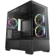 DeepCool CG380U-3F, Mid Tower, Mini-ITX/Micro-ATX(Rear Connector), 2xUSB3.0, 1xUSB Type-C, 1xAudio, 3x120mm Pre-Installed ARGB Fans, Tempered Curved Glass, Mesh Panel, Black, 2Y, R-CG380U-BKAGM3-G