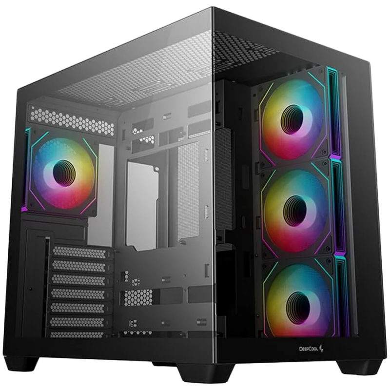 DeepCool CG530 4F, Mid Tower, Mini-ITX/Micro-ATX/ATX, Rear Connector support, 2xUSB3.0, 1xType-C Gen 2, 1xAudio, 3x120mm ARGB Reverse Fan