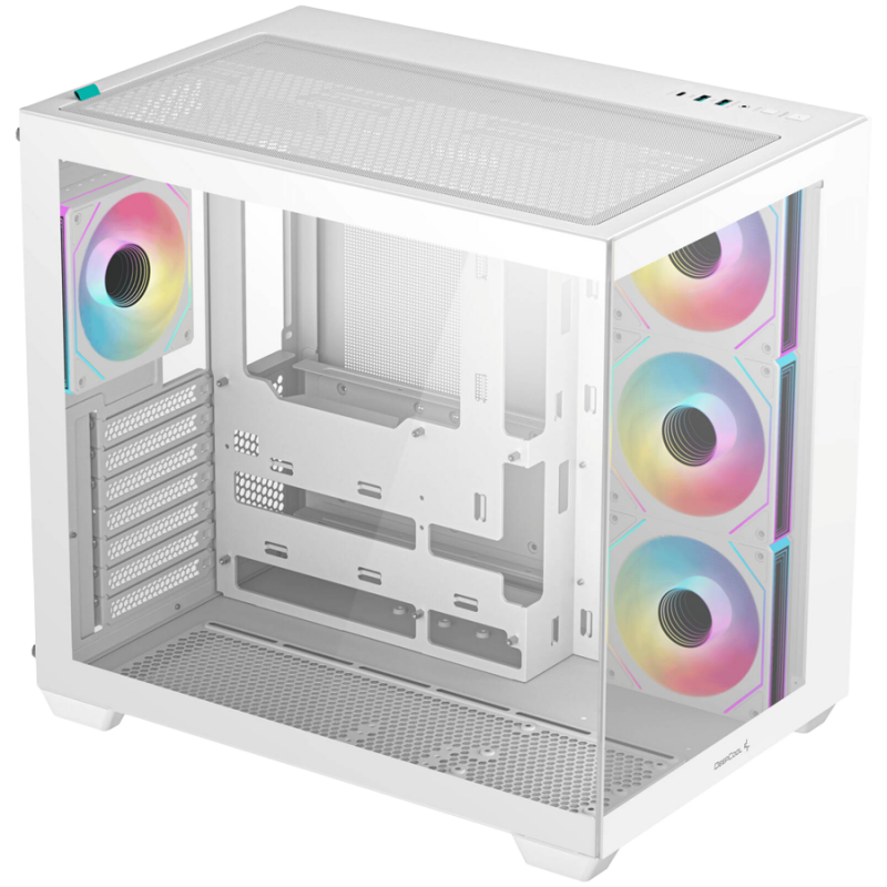 DeepCool CG530 4F WH, Mid Tower, Mini-ITX/Micro-ATX/ATX, Rear Connector support, 2xUSB3.0, 1xType-C Gen 2, 1xAudio, 3x120mm ARGB Reverse