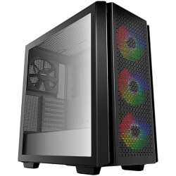 DeepCool CG560, Mid Tower, Mini-ITX/Micro-ATX/ATX/E-ATX, 2xUSB3.0, 1xAudio, 3x120mm Pre-Installed ARGB Fans + 1x140mm Black Fan, Tempered Glass, Mesh Panel, Black