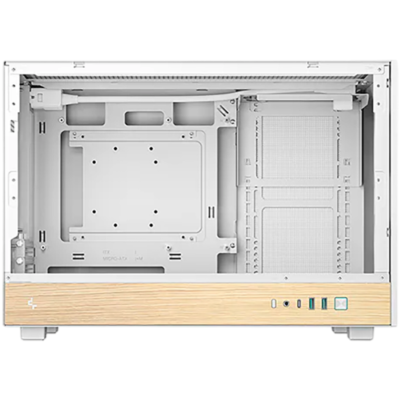 DeepCool CH260 WOOD WH, Mini Tower, Mini-ITX/Micro-ATX, 2xUSB3.0, 1xType-C Gen 2, 1xAudio, Mesh Panel, White, 2Y, R-CH260-WHNWM0-G-1